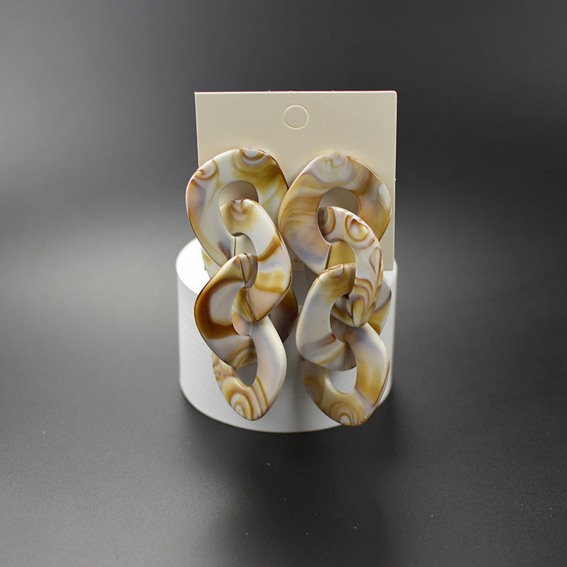 Exaggerated Large Popular Geometric Acrylic Plate Rings