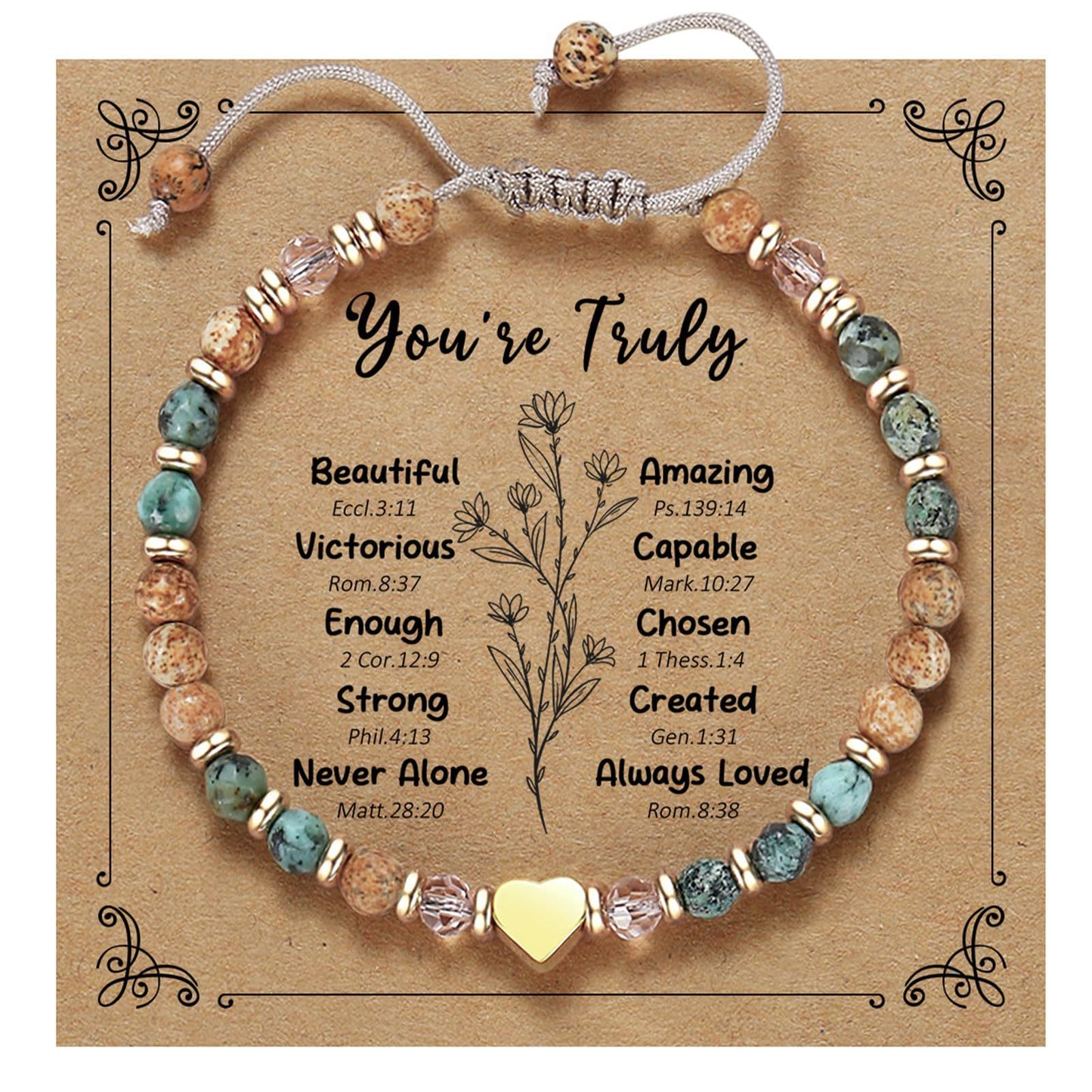 African Pine Heart Pink Crystal Golden Bracelets