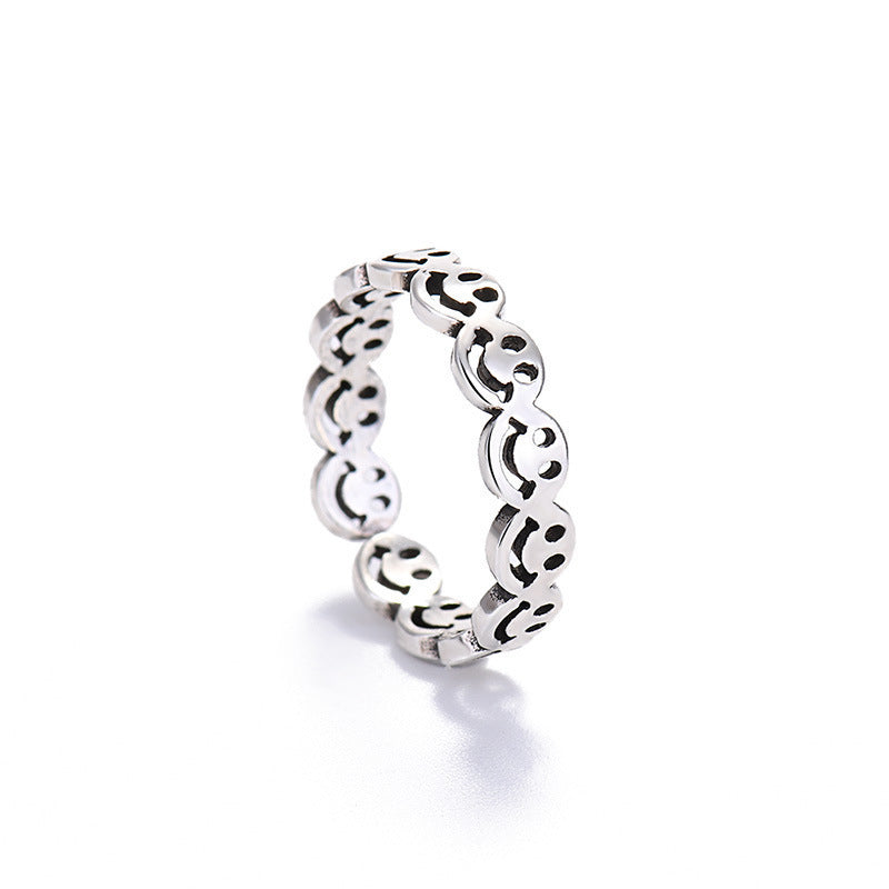 Smiley Face Three-piece Open Adjustable Source Rings