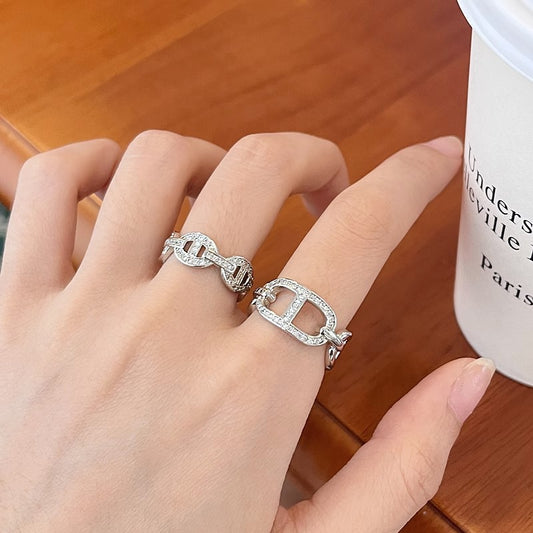Rhinestone Zircon Pig Nose Female Fashion Personality Affordable Luxury Rings