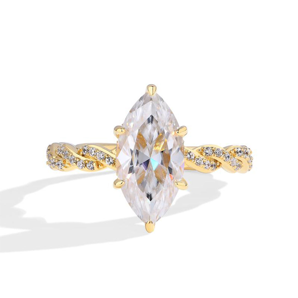 Horse Eye Stone Copper Gold-plated Grade Zircon Eight Hearts Arrows Rings
