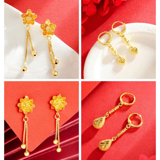 Women's Placer Gold Tassel No Color Fading Rings