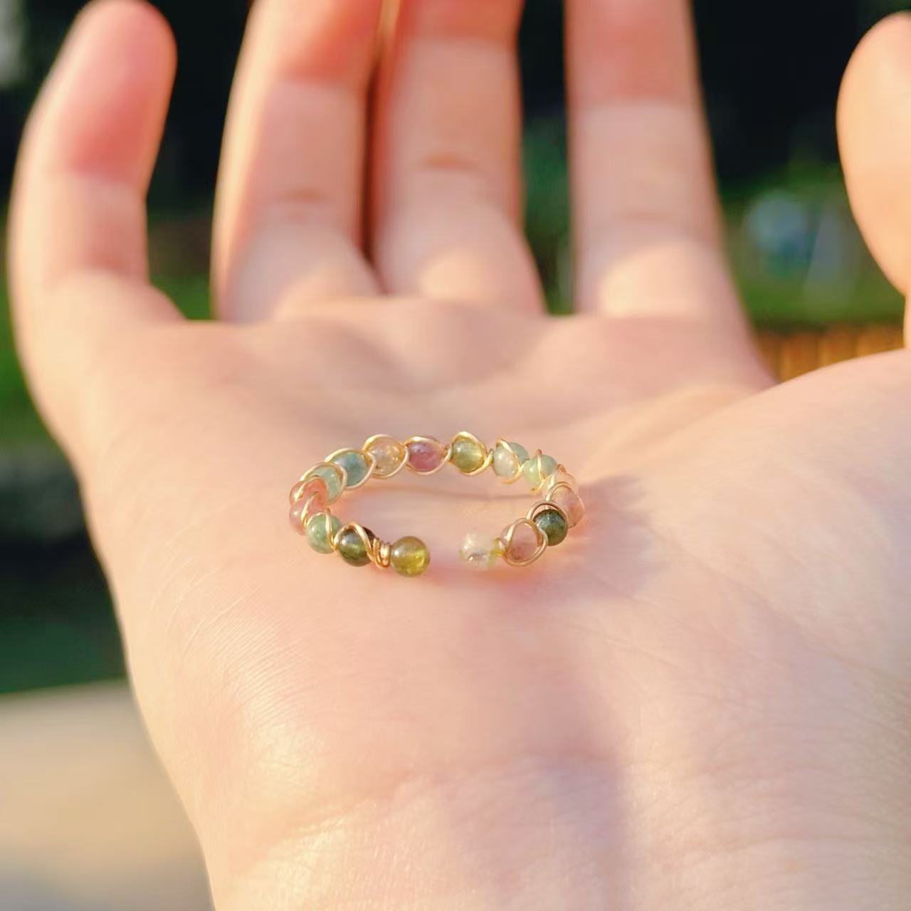 Colorful Bi Open Adjustable Live Broadcast Cultural Rings