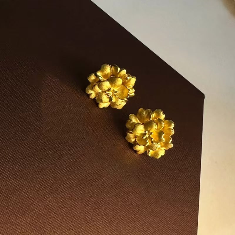 Women's Peony Flower For Versatile High Sense Earrings