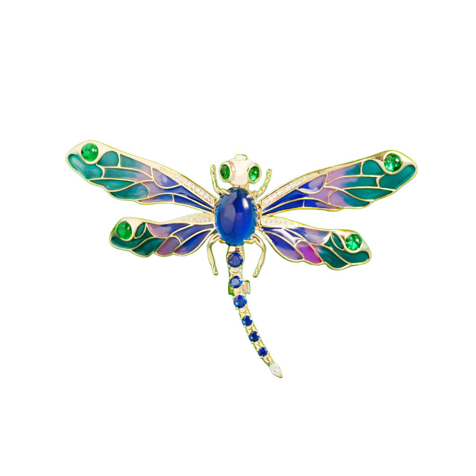 Dragonfly Breastpin Female Insect Painted Smart Brooches