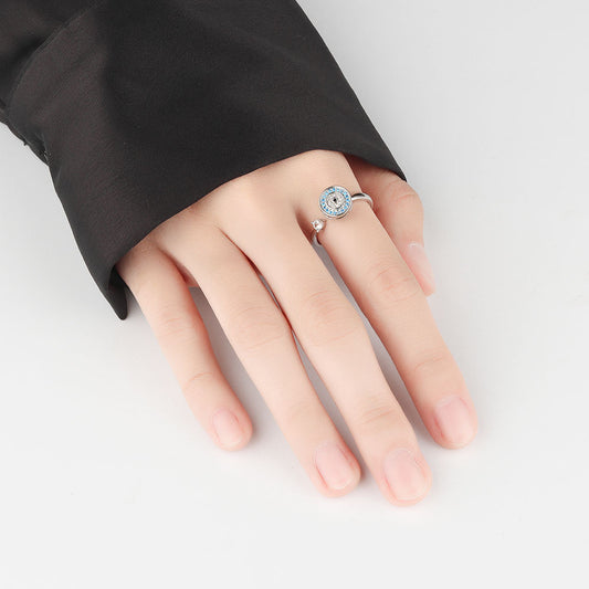 Women's & Men's Sterling Sier Devil's Eye Spinning Creative Rings