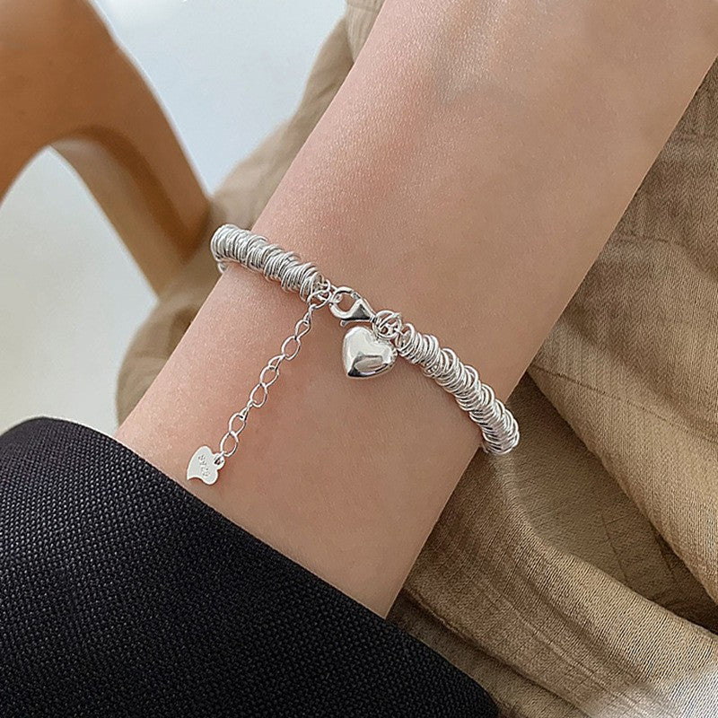 Women's Korean Creative Personality Sweet Loving Heart Fashionable Elegant Chain Drawable Necklace