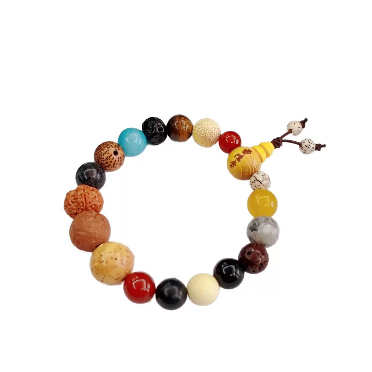 Multi Jewels Bodhi Seeds Beads Chinese Style Vintage Bracelet