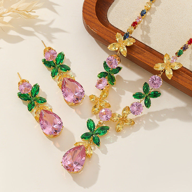Leaves Suite Light Luxury Advanced Clavicle Chain Fashion Suit Jewelry Set