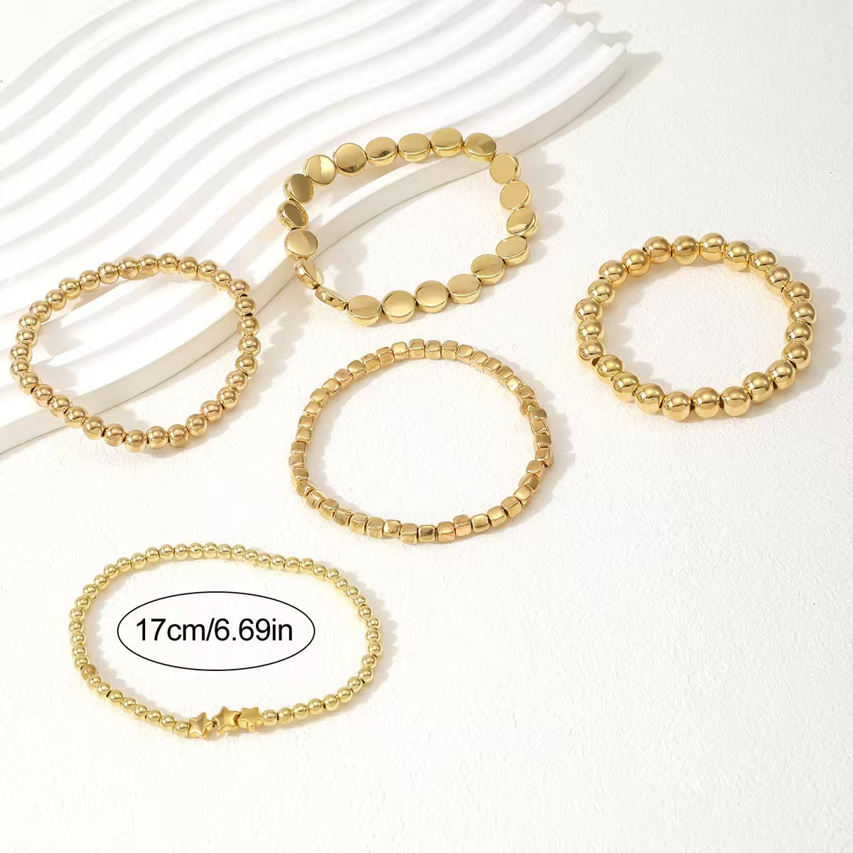 Women's Simple Style Imitation Pearl Cold Geometric Beads Stitching Bracelets