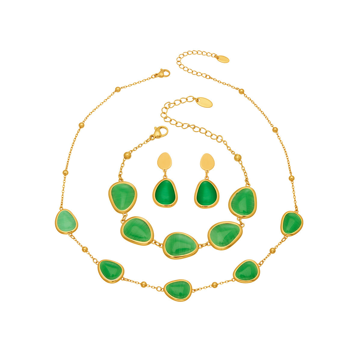 Li Affordable Luxury Style Cut Water Drop-shaped Opal Female Stainless Necklaces