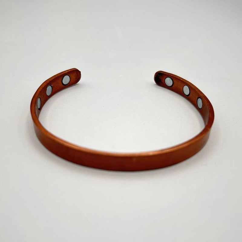 Jingling Retro Pure Copper Magnet Open-ended Bracelets