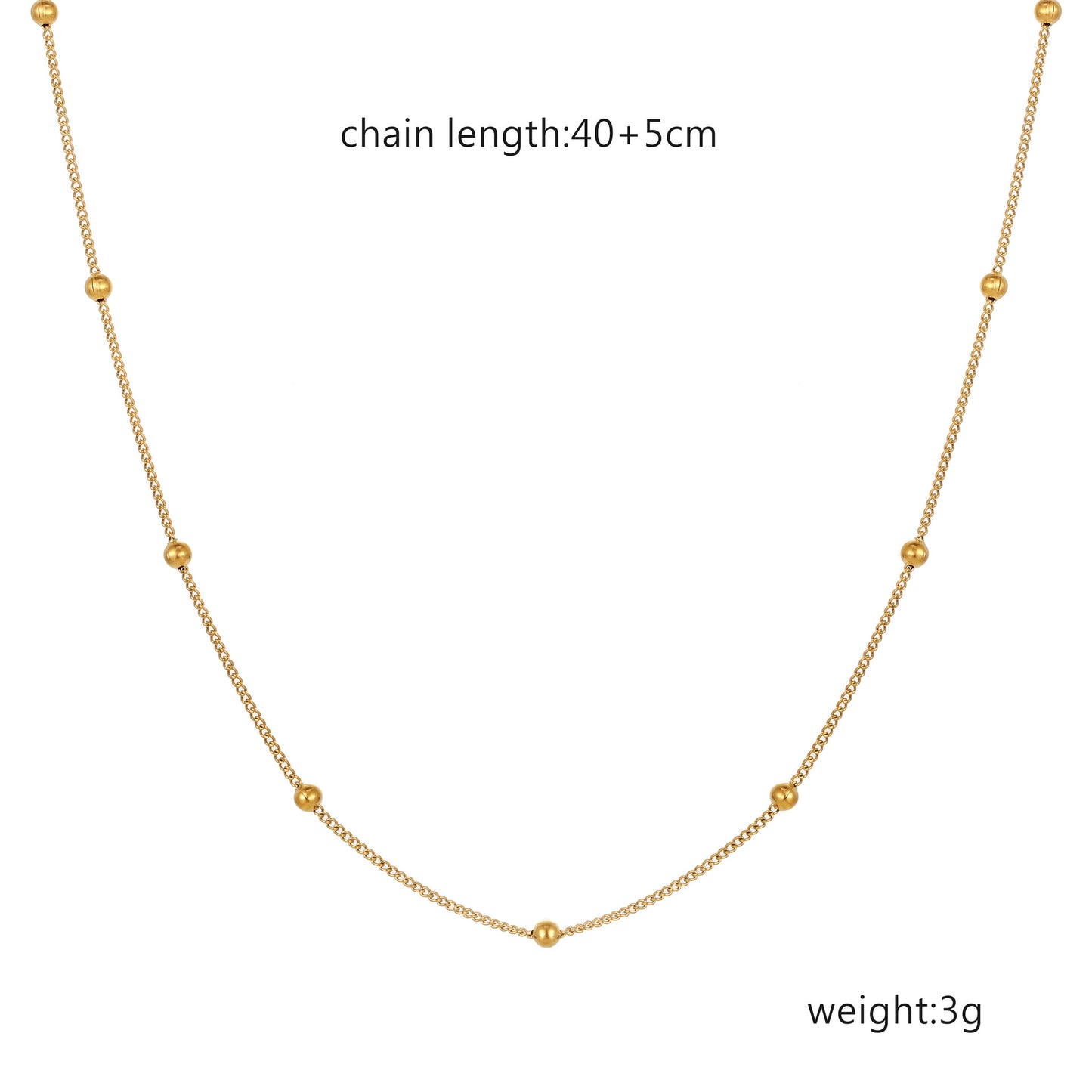 Women's Fashionable Gold-plated Stainless Steel Figaro Trendy Necklaces