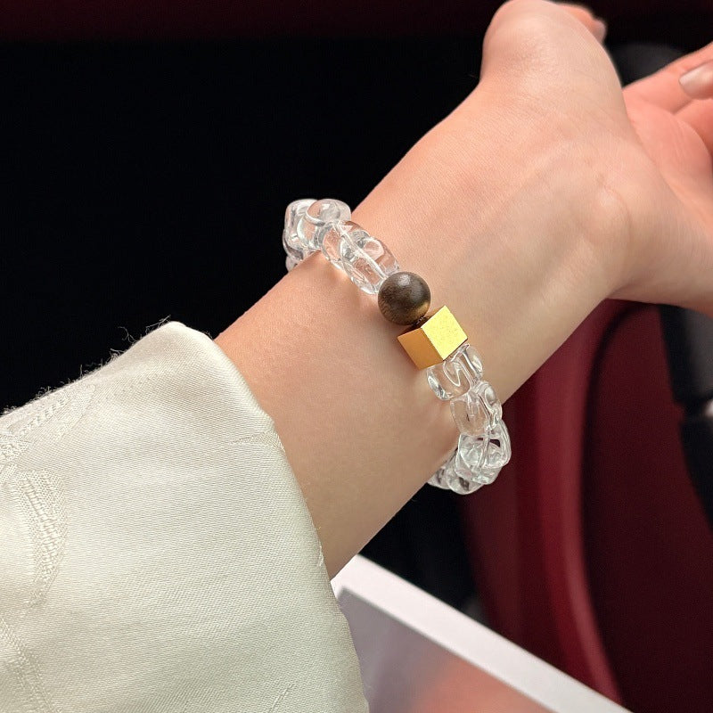 Women's Simple White Natural Square Crystal Atmospheric Bracelet