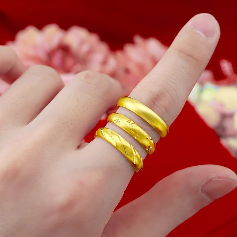 Women's Sand Surface Open Mouth Simple Meteor Rings