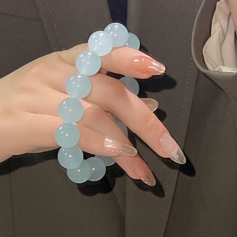 Ice Transparent Pink Beads Hand Toy Round Bracelets