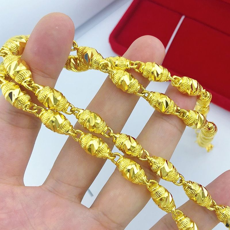 Men's Gold Cloth Pattern Dragon No Color Fading Necklace