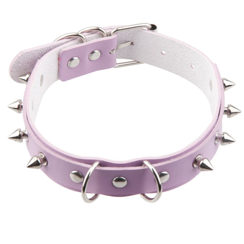 Fashion Creative Punk Exaggerated Leather Rivet Collar