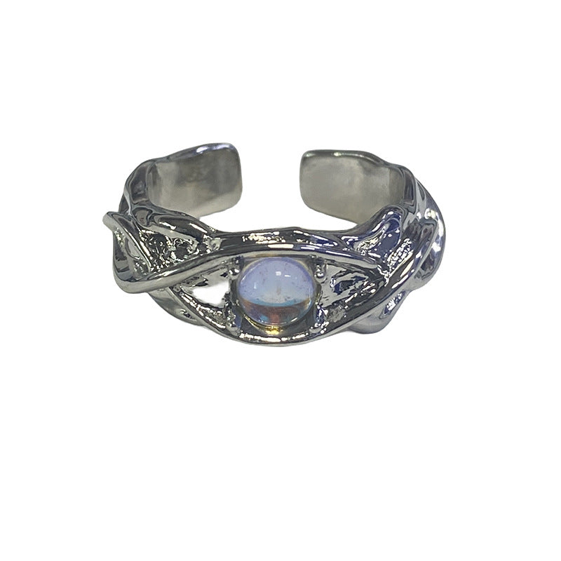 Retro Moonstone Series High-grade Design Opal Stone Fashionable Rings