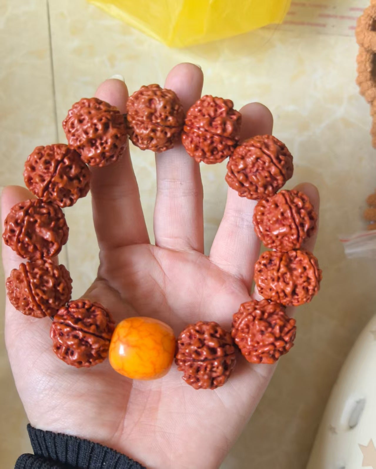 Bone Sea Willow Beeswax Horn Five Faces Buddha Beads Pipal Bracelets