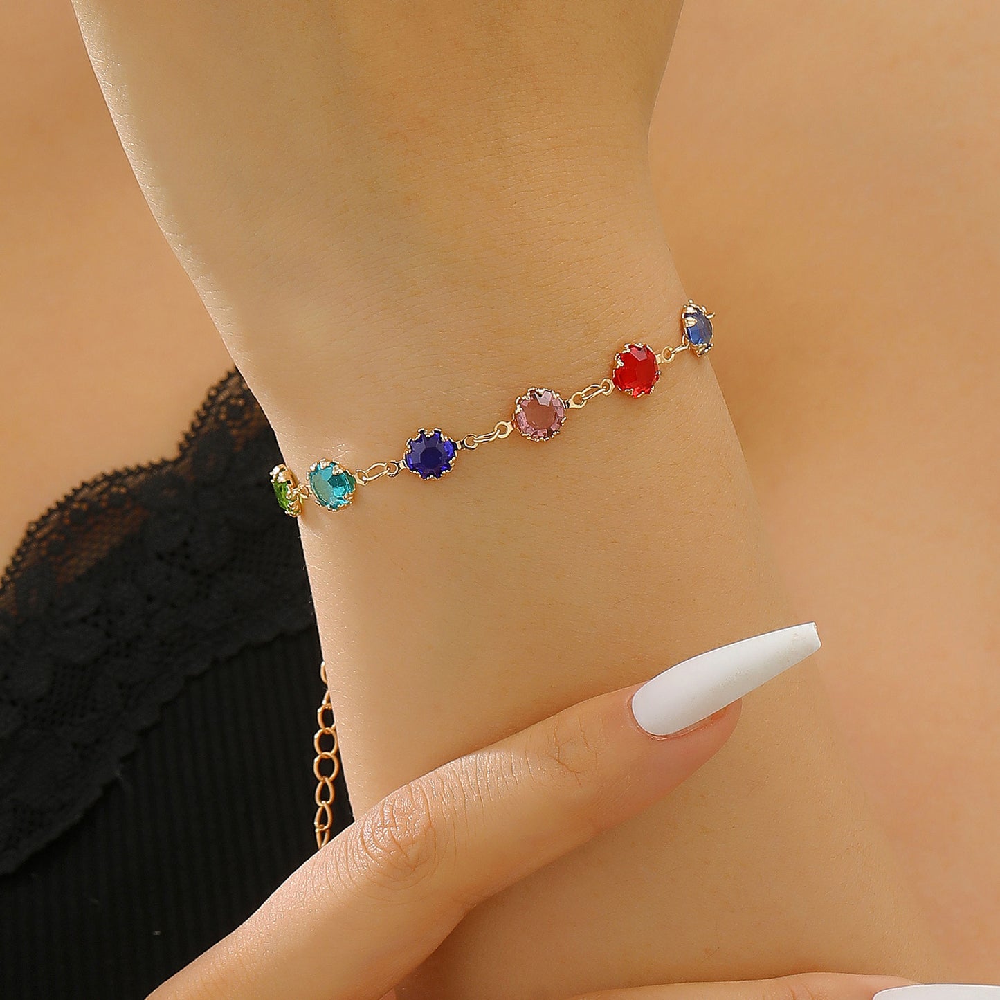 Colored Loving Heart Geometric Candy Color Glass Earrings