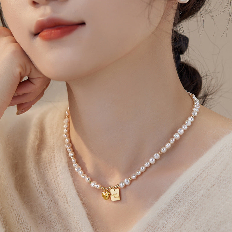 Women's Baroque Freshwater Pearl Sweater Chain High-grade Clavicle Necklaces