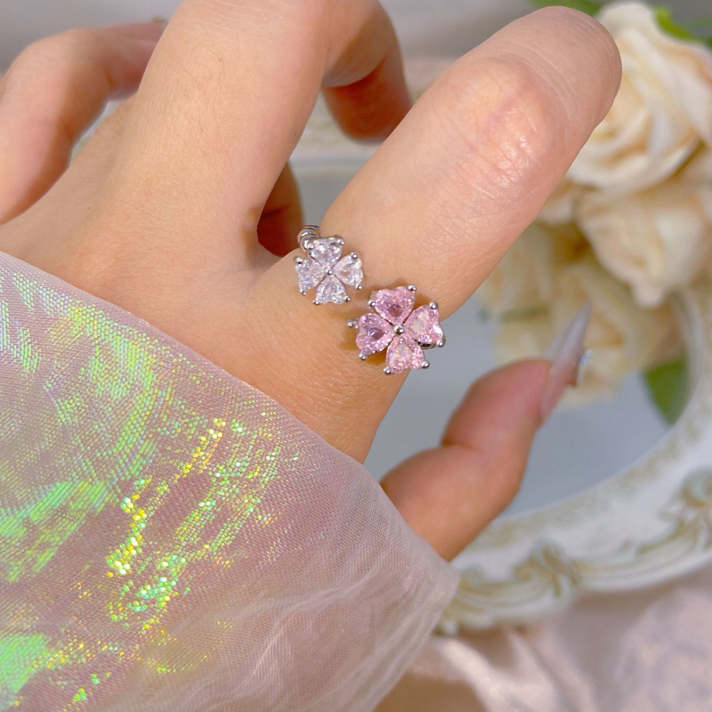 Yuan High-quality Zircon High-grade Color Retaining Open Rings