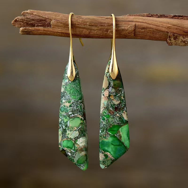 Bohemian Emperor Stone Geometric Popular Natural Earrings