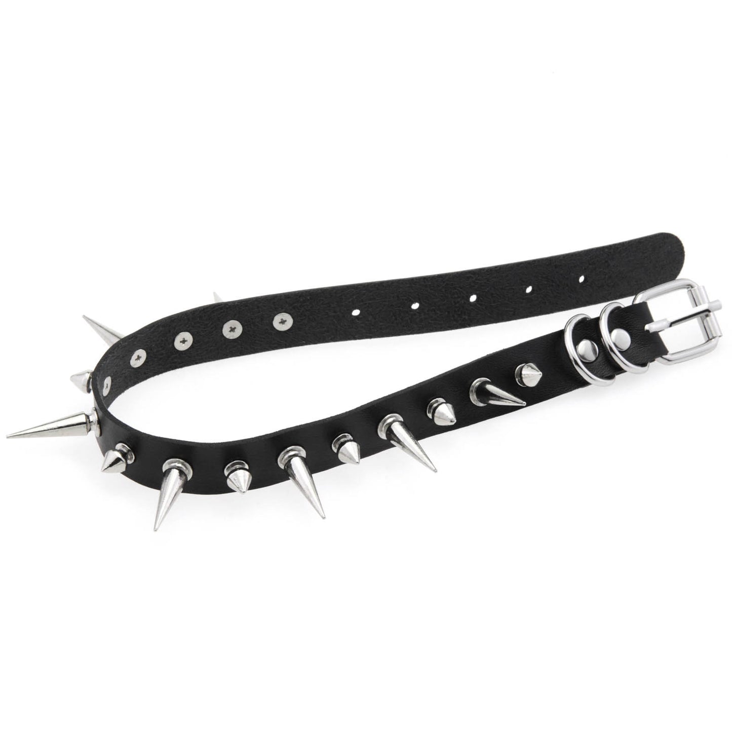 Style Punk Leather Nail Neckband Clavicle Necklaces