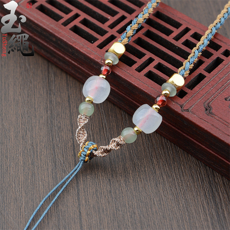 Comfortable Rope Emerald Jade Hand-woven Aventurine Necklaces