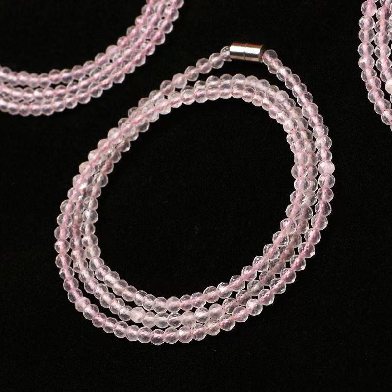 Pink Tourmaline Garnet Faceted Olive Lime Blue Moonlight Long Bracelet