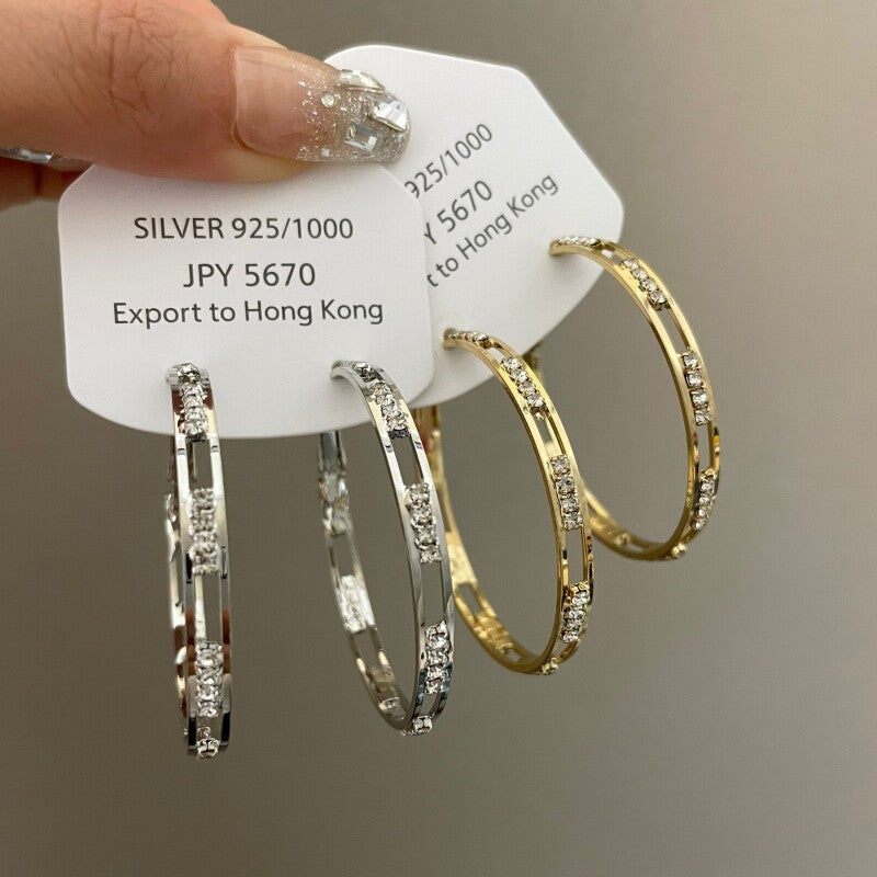 Personality Big Hoop Female Sier Personalized Eardrops Fashion Classy Rings