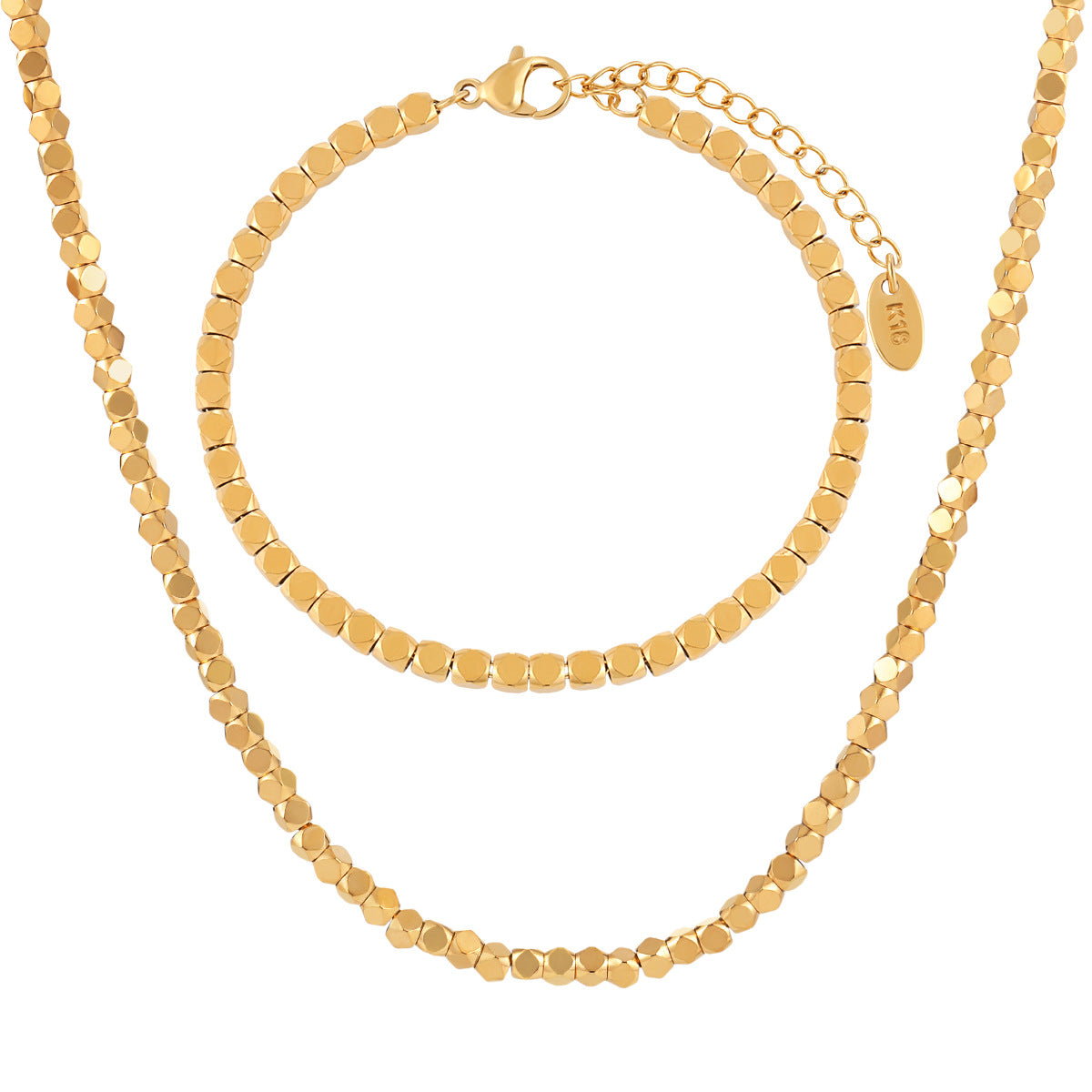 Minimalist Fashion Vintage Sier Diamond Geometric Square Jewelry Set