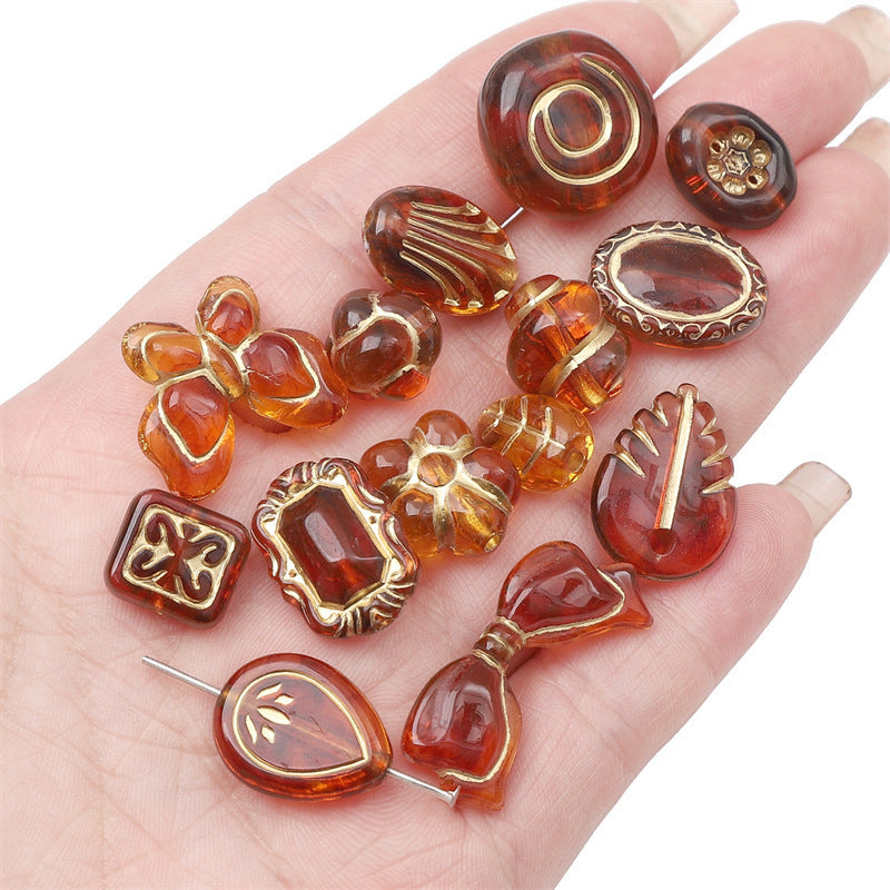 Acrylic Transparent Vintage Frosted Gold Scattered Beads Jewelry Accessories