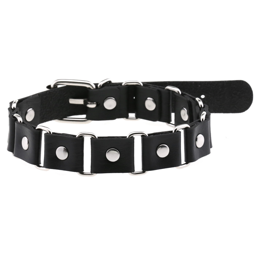 Punk Gothic Elegant Stitching Neckband Simple Personality Buckle Necklaces