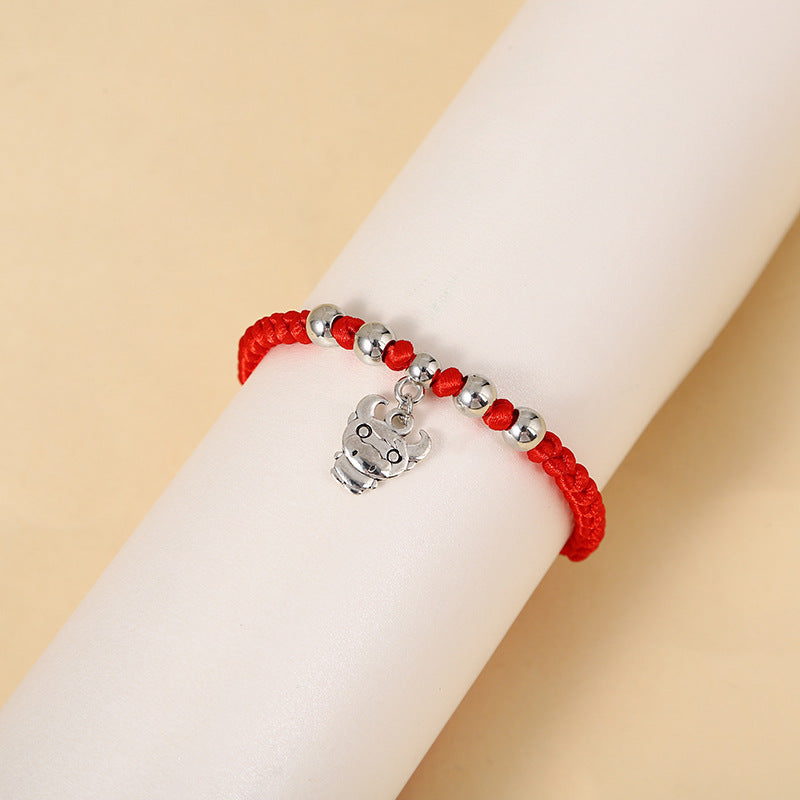 Zodiac Antique Sier Exquisite Red Rope Bracelets