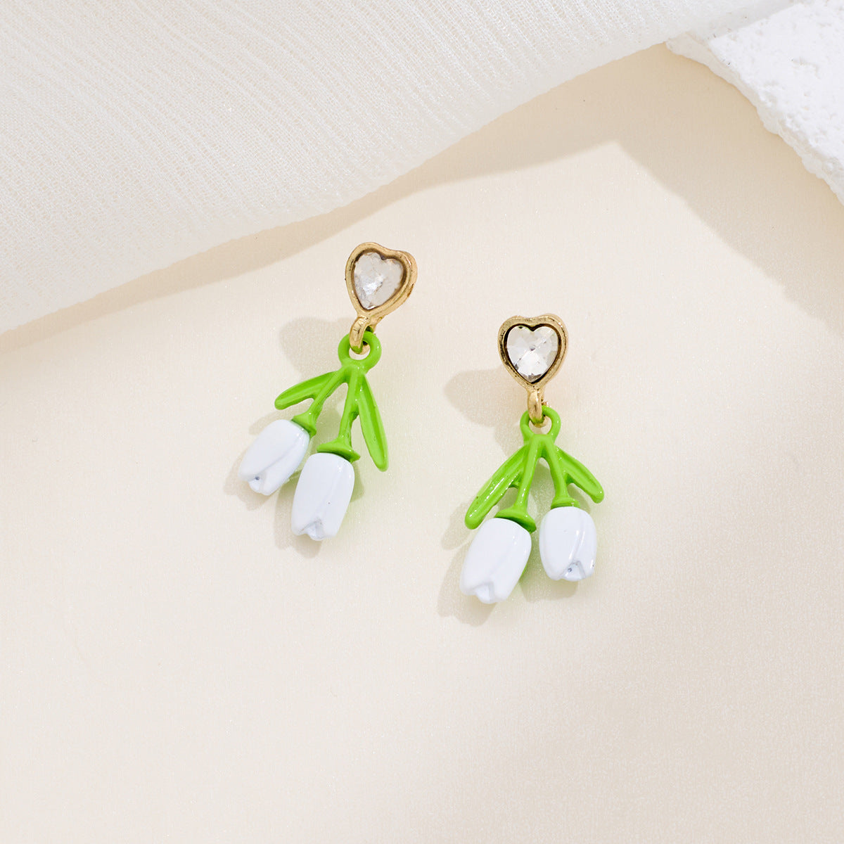 Flower Tulip High-grade Light Luxury Korean Pastoral Stud Earrings