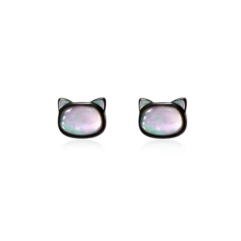 Sterling Sier White Shell Cat Female High Sense Special Interest Rings