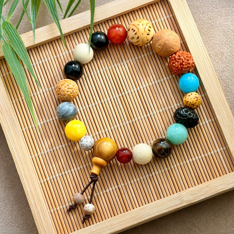 Women's & Men's Spot Seeds Multi Jewels Bodhi Prayer Bracelet