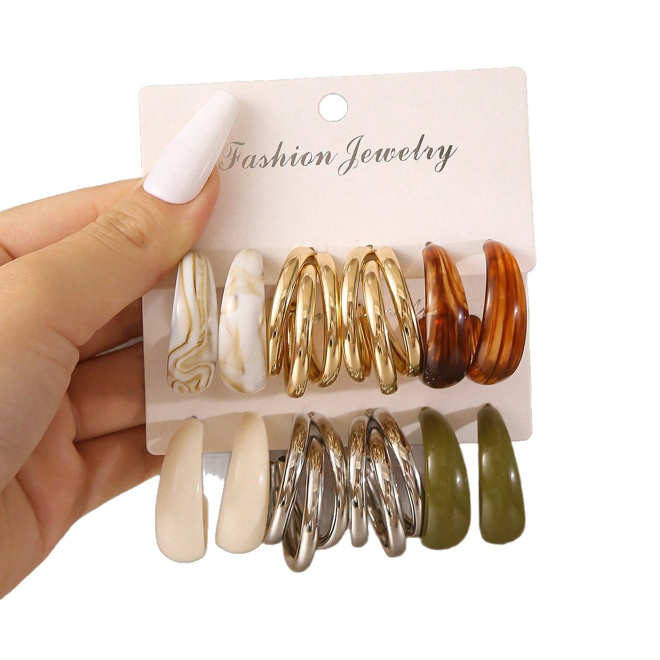Women's Fashion Personality Wear Resin Shaped Suit Earrings