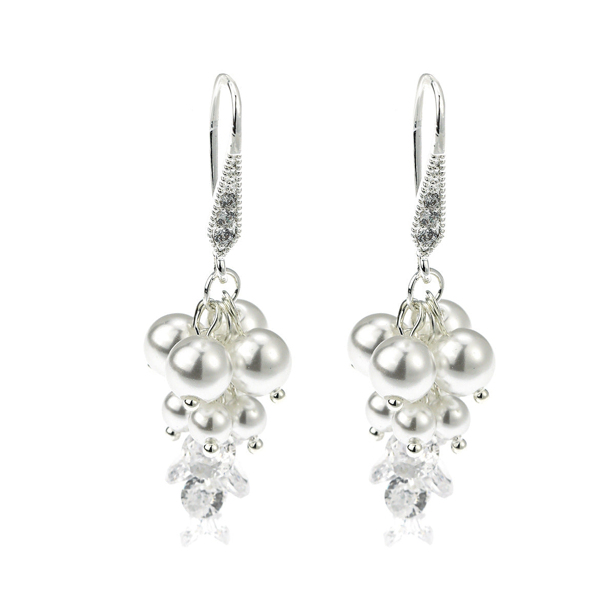 Needle Elegant Zircon Pearl Tassel Personality Fashion High Sense Gentle Rings