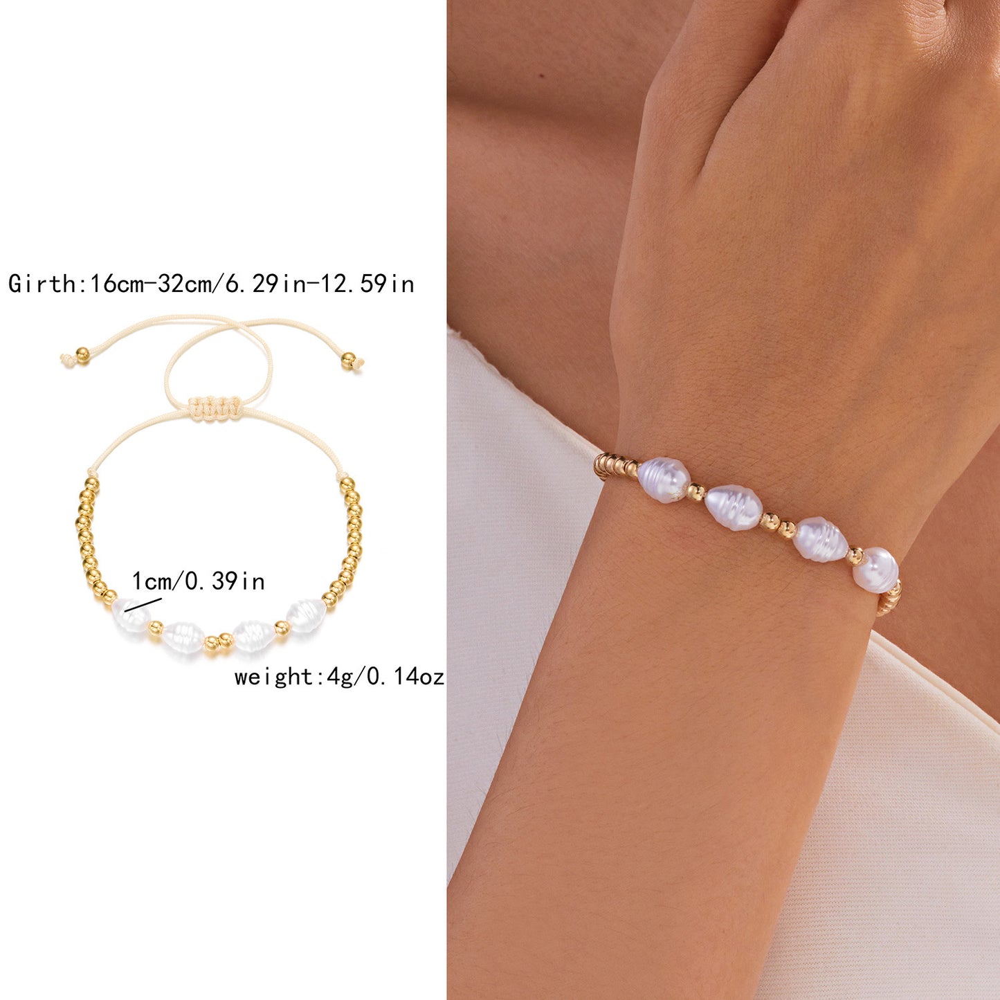 Women's High-grade Creative Imitation Pearl Love Woven Bracelets