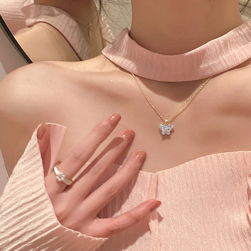 Diamond Butterfly Female Style Niche Design Light Luxury Clavicle Necklace