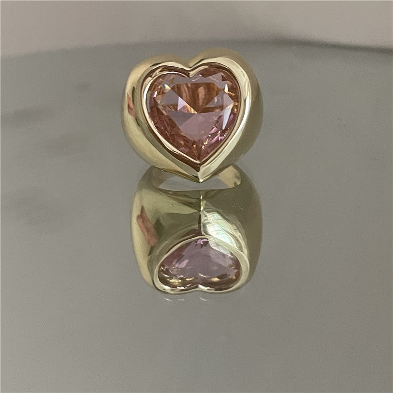 Color Enamel Spray Paint Big Gem Fashion Minority Ring