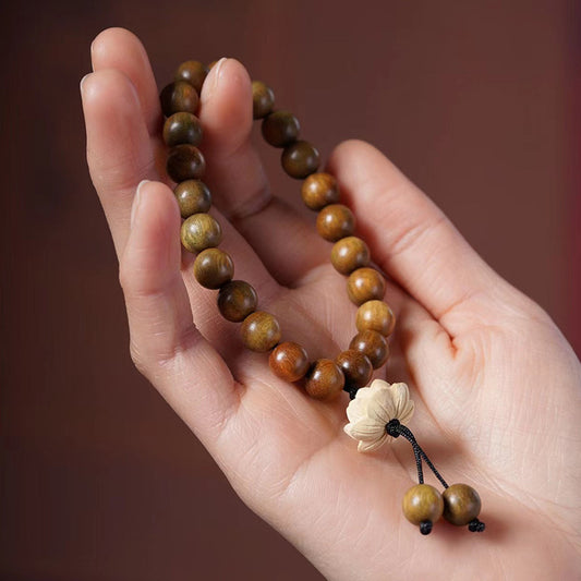 Chinese Natural Green Sandalwood Rosary Beads Argentina Wooden Bracelet