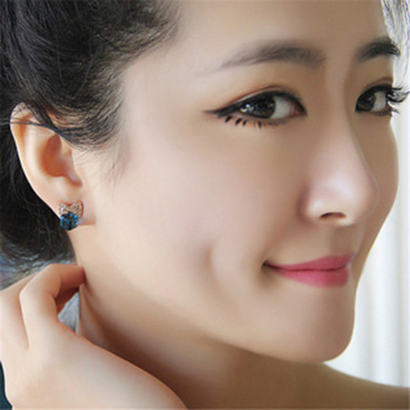Versatile Graceful Innovative Bowknot Cube Crystal Rings