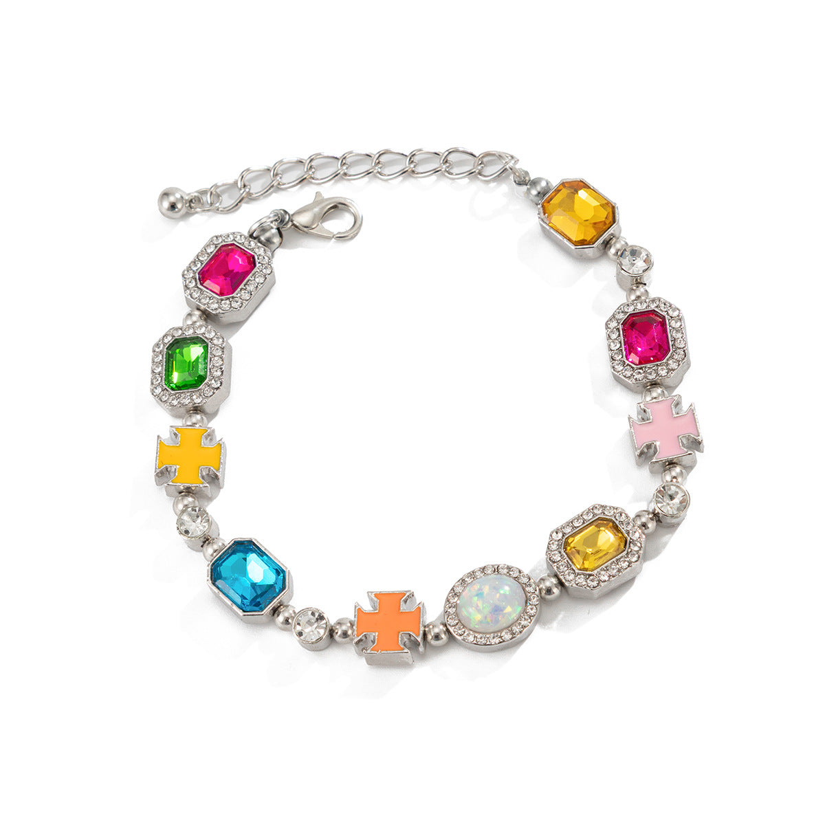 Men's Diamond Cross Personality High Sense Fashion Bracelet