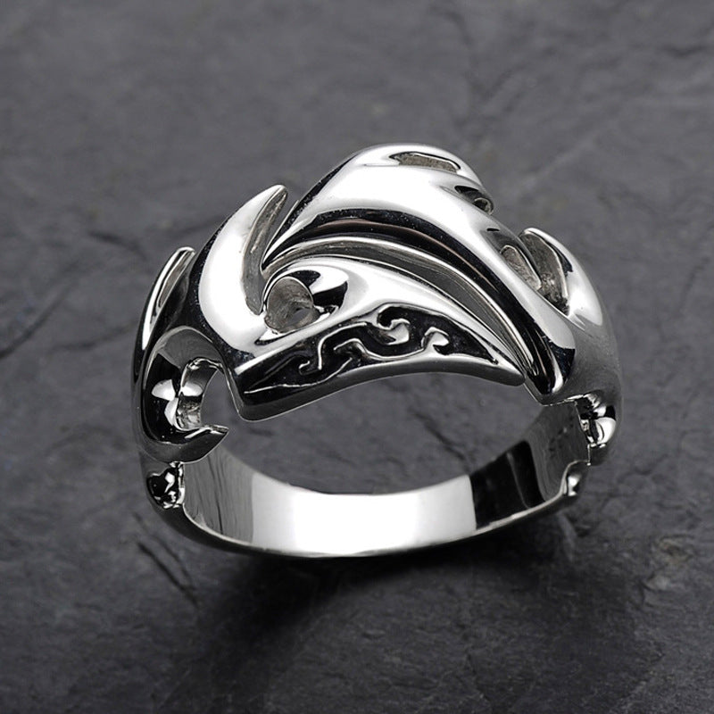 Men's Thai Sier Trendy Hip Hop Retro Cool Single Index Finger Ring