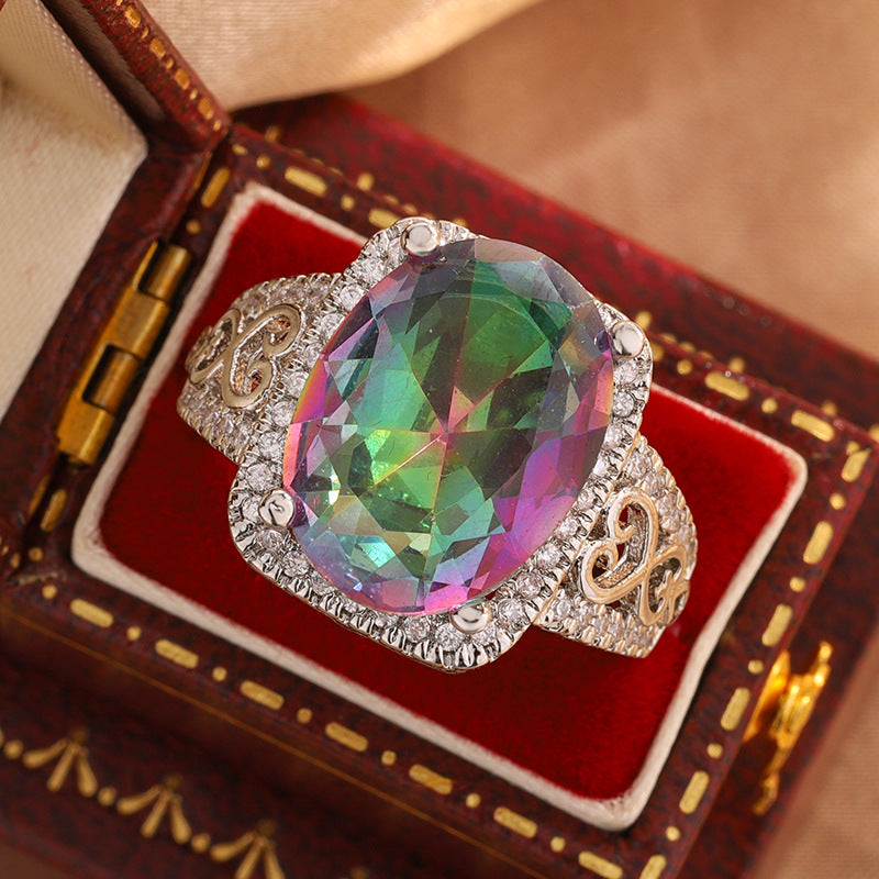 Classic Creative Colorful Zircon Boutique Diamond Copper Rings