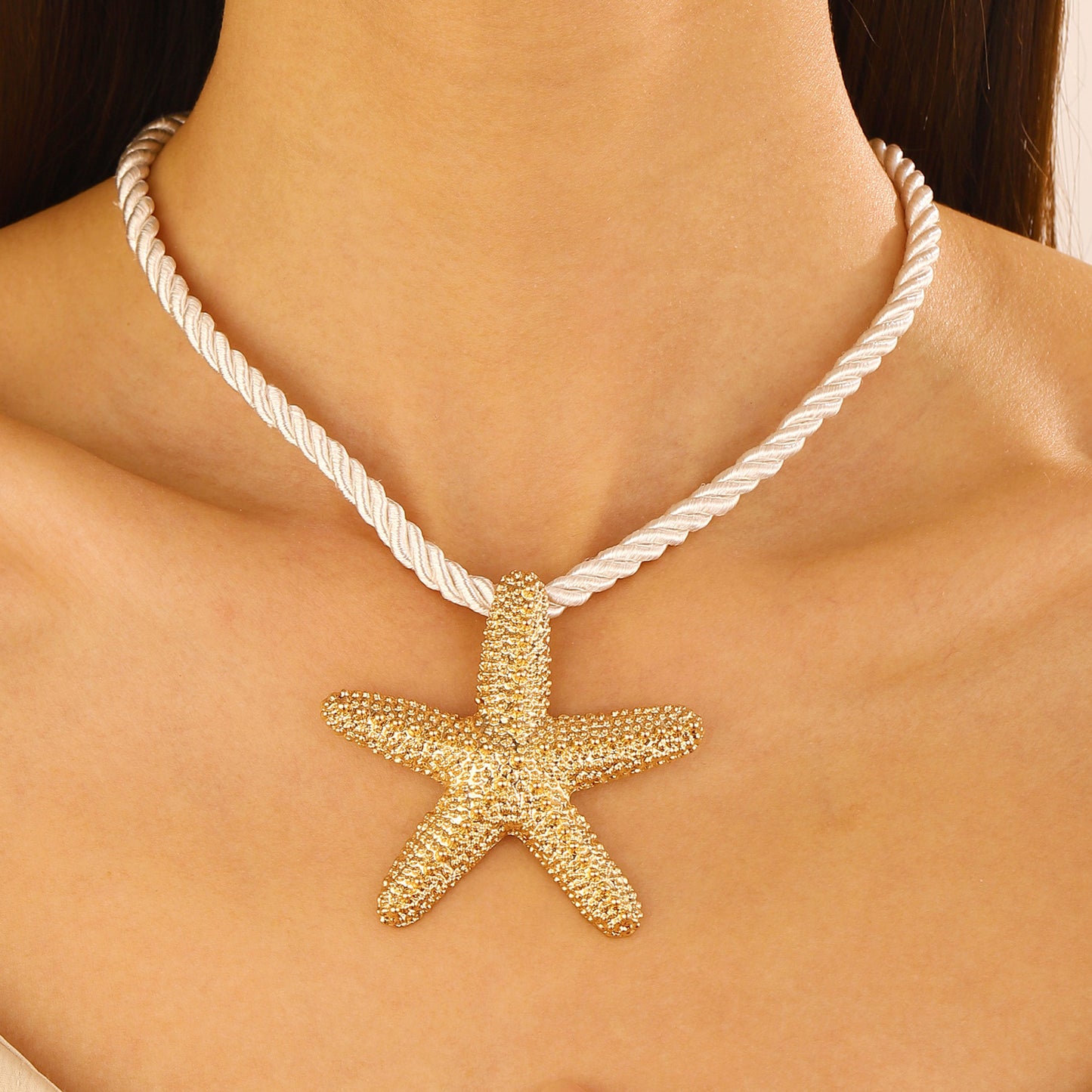 Beach Double Layer Starfish Three-piece Fashion Suit Female Summer Earrings
